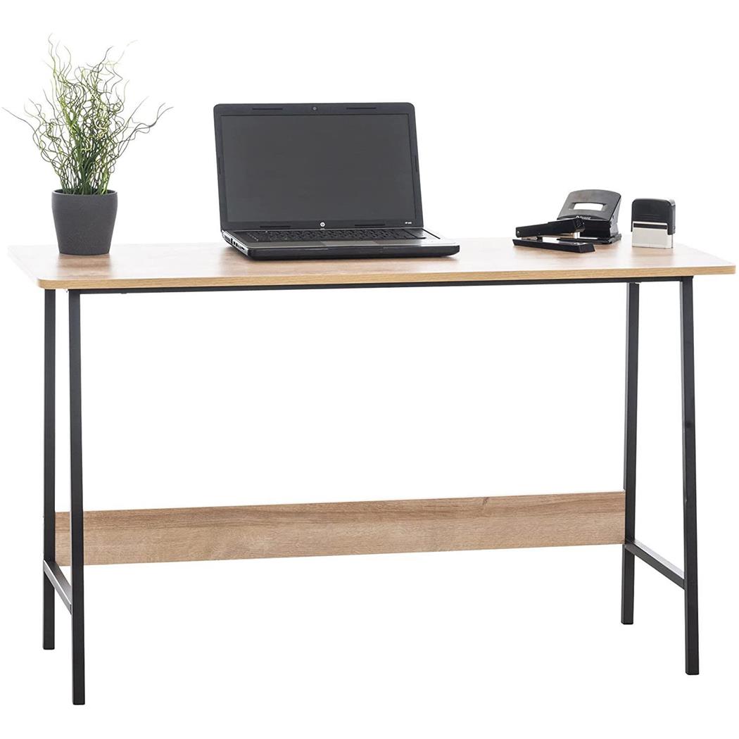 Schreibtisch MINT, 120x45x71 cm, im Industriedesign, Metall und Holz, Farbe Eiche