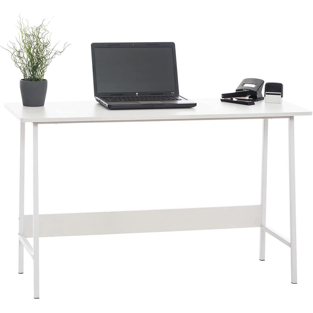 Schreibtisch MINT, 120x45x71 cm, im Industriedesign, Metall und Holz, Farbe Weiß