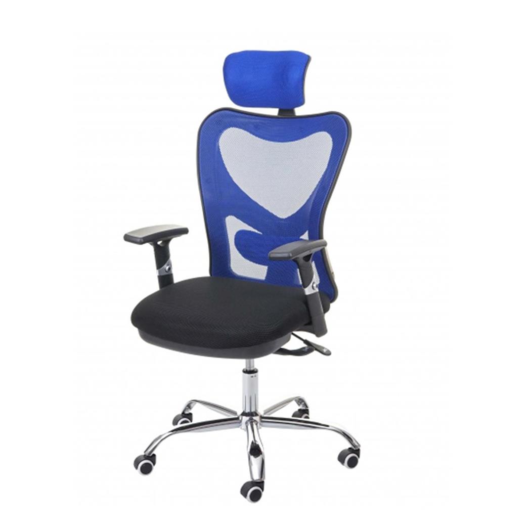 Ergonomischer Bürostuhl LUCIA, komplett verstellbar, Stoff, Farbe Blau