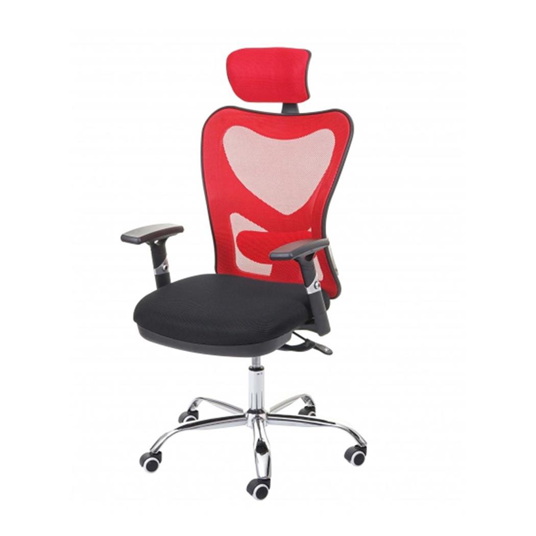 Ergonomischer Bürostuhl LUCIA, komplett verstellbar, Stoff, Farbe Rot