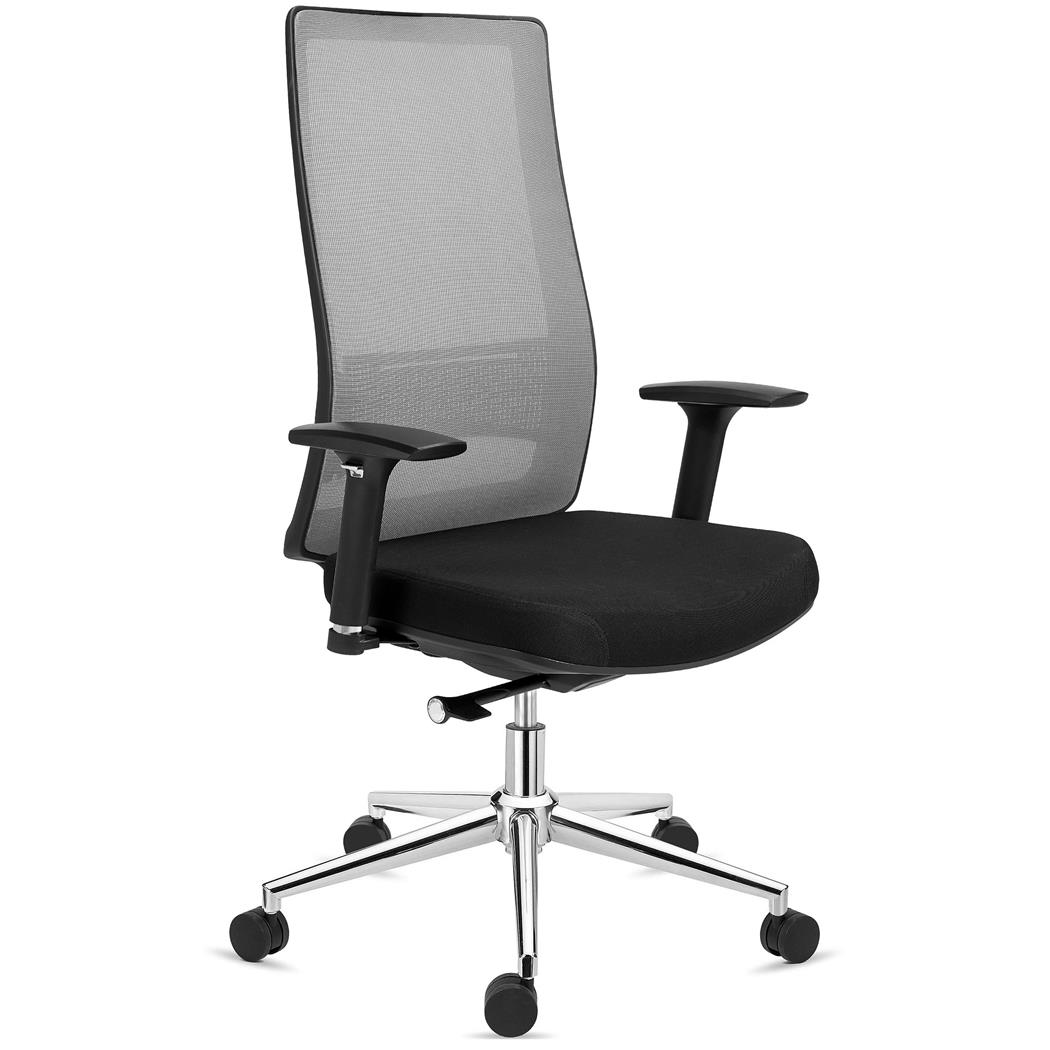 DEMO# Ergonomischer Bürostuhl SANTOS, 8h-Nutzung, Premium Design, Farbe Grau