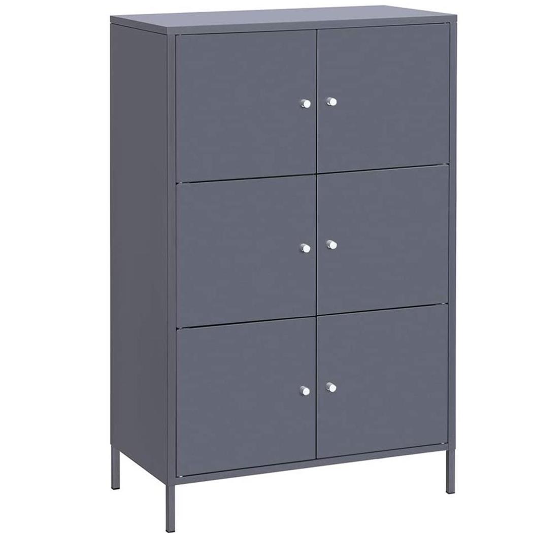 Büroschrank HERA, 105,2x65x36cm, modernes Design, aus Metall, Farbe Grau