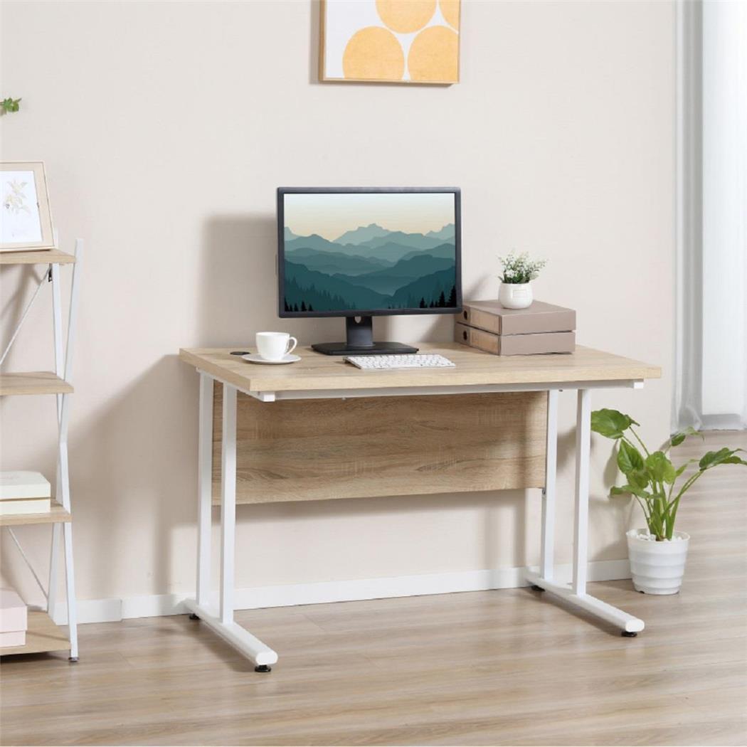 Computertisch MARTIS, 120x60x75 cm, aus Metall und Holz, Farbe Eiche