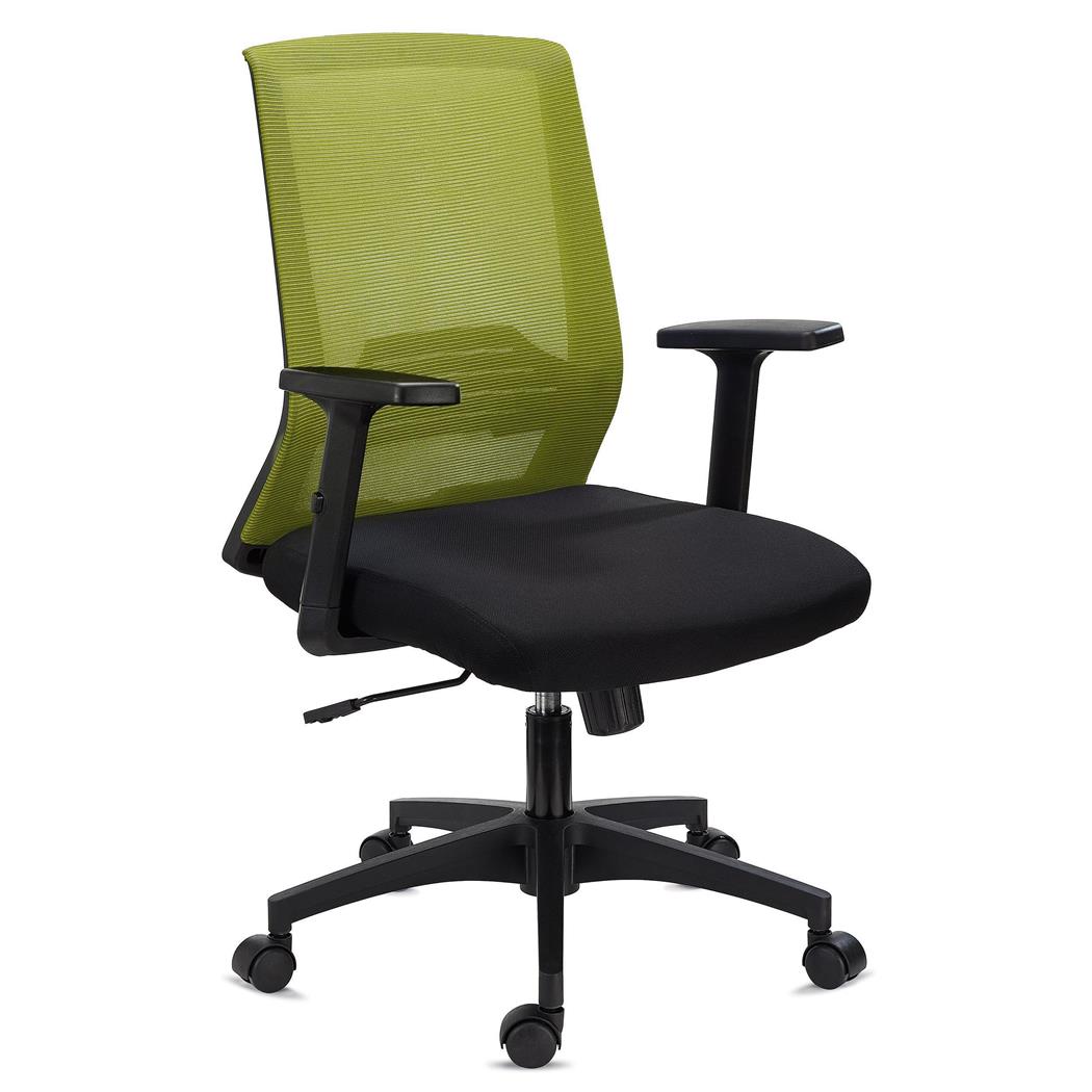 Bürostuhl MIAMI, Lordosenstütze, verstellbare Armlehnen, bequem und robust, Farbe Grün
