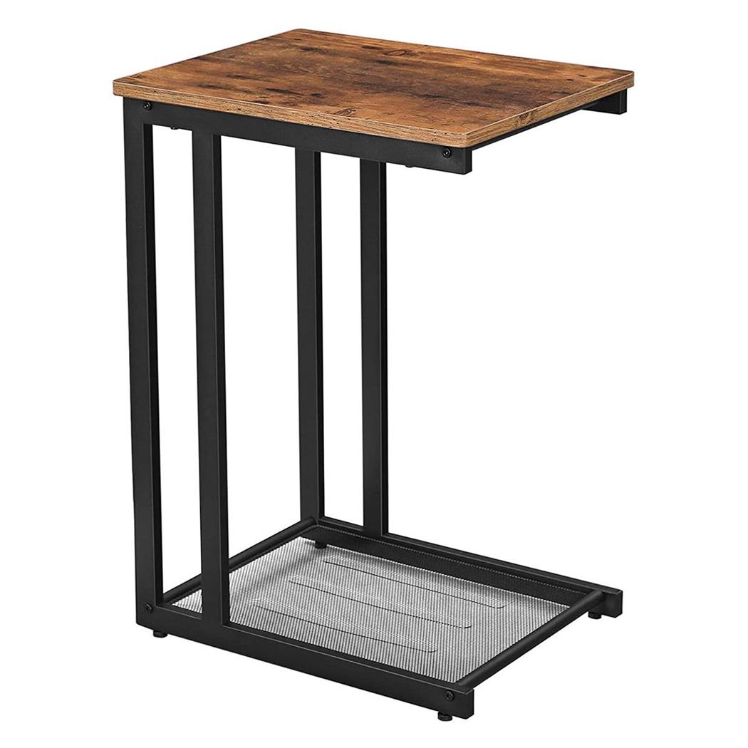 Beistelltisch ALFA, tragbar, Gitterregal, Maße 48 x 35 x 65 cm, aus Metall und Buchenholz