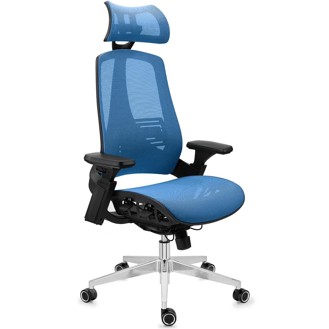 Ergonomischer Bürostuhl EXPLORER, vielseitig verstellbar, modernes Design, fortschrittliche Technik, Farbe Blau