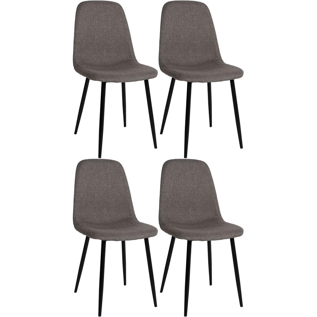 Im 4er Set: Besucherstuhl NAIPES STOFF, robustes Metallgestell, Stoffbezug, Farbe Taupe