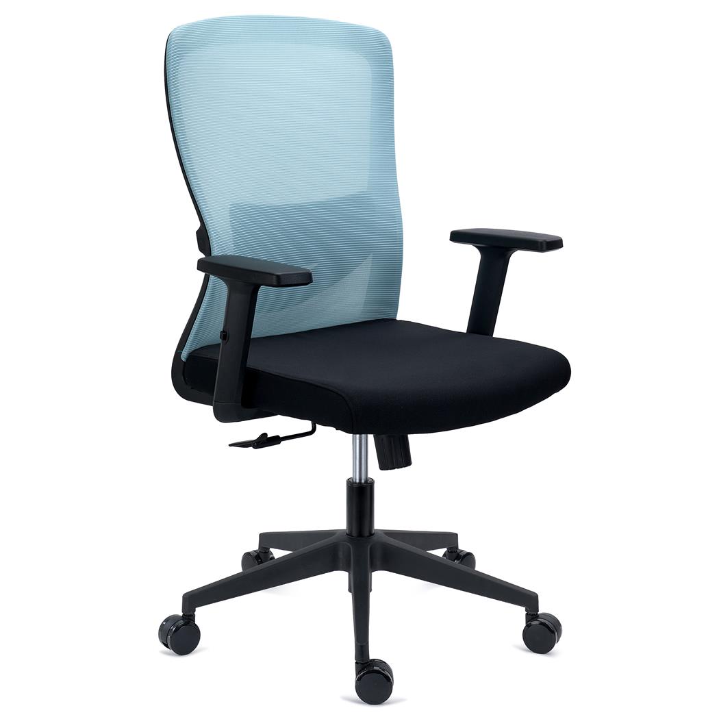 Ergonomischer Bürostuhl NOTE, verstellbare Lordosenstütze, 8h Nutzung, Netzstoff und Stoff, Grün
