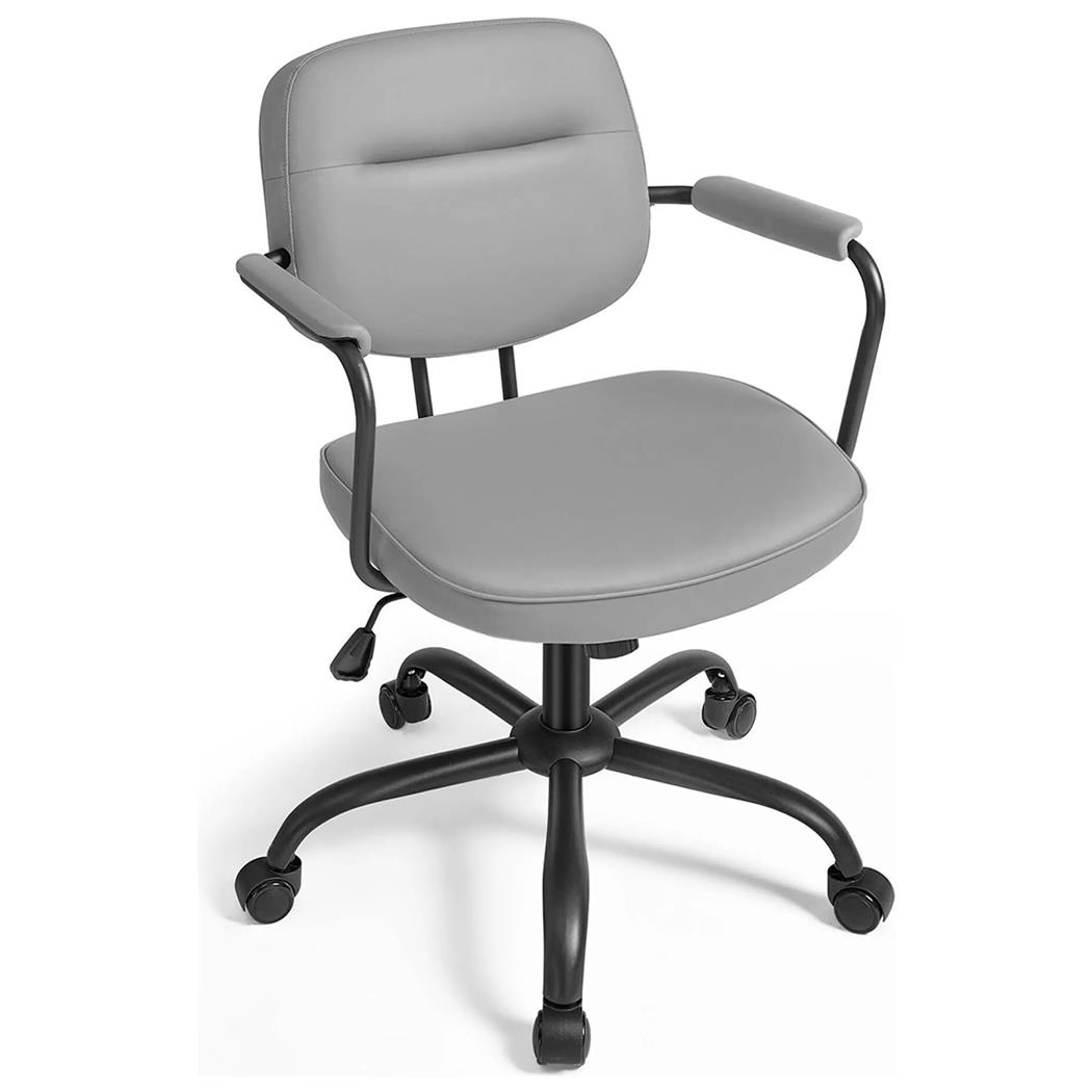 Bürostuhl CLASSIC, kompakt und vielseitig, Leder, Farbe Grau 