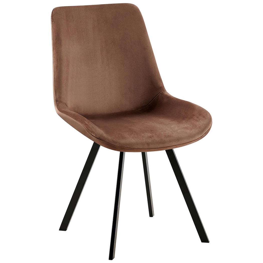 Besucherstuhl UNAMI, elegantes Design, Vierfuß-Gestell aus Metall, drehbar, Samtbezug, Farbe Braun