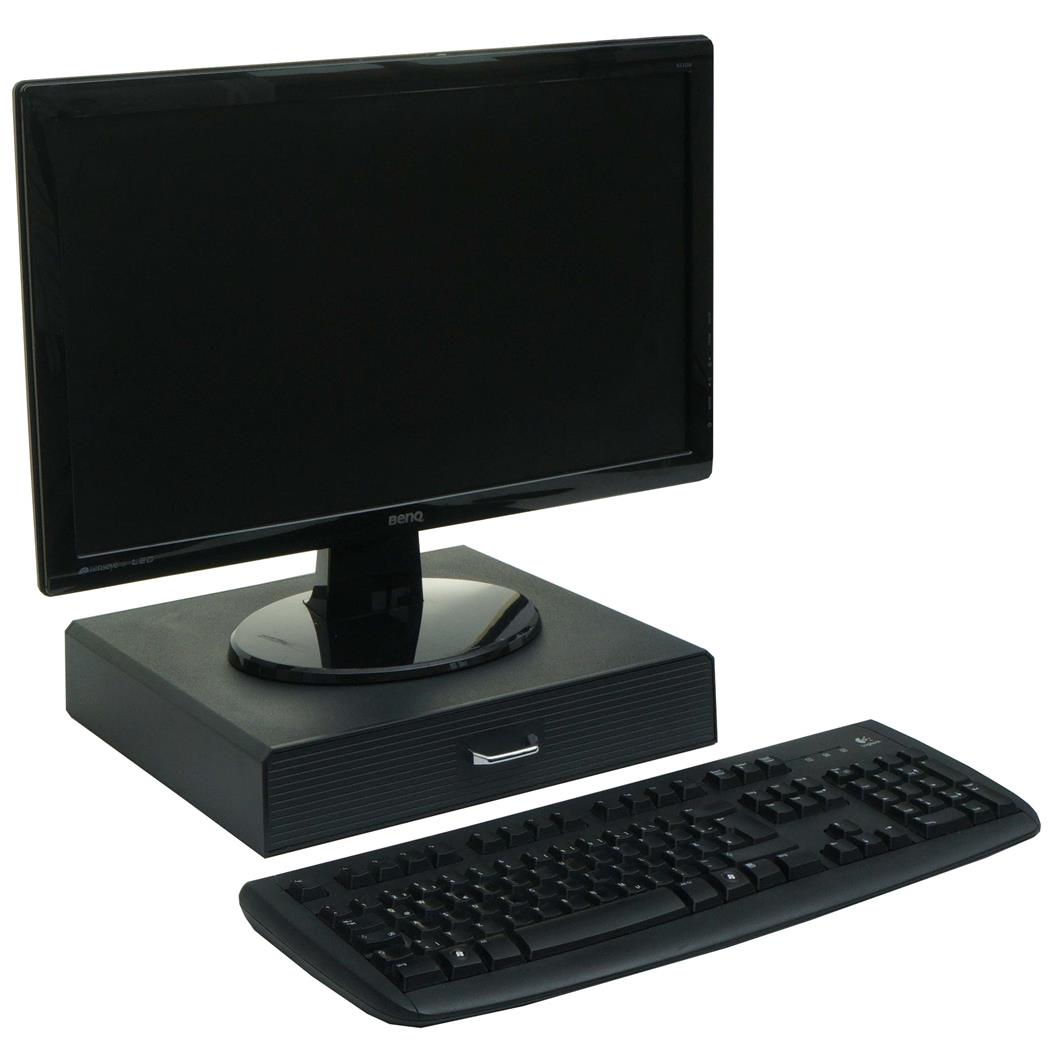 Monitorständer EON, 34x31x7cm, mit Schublade, Farbe Schwarz