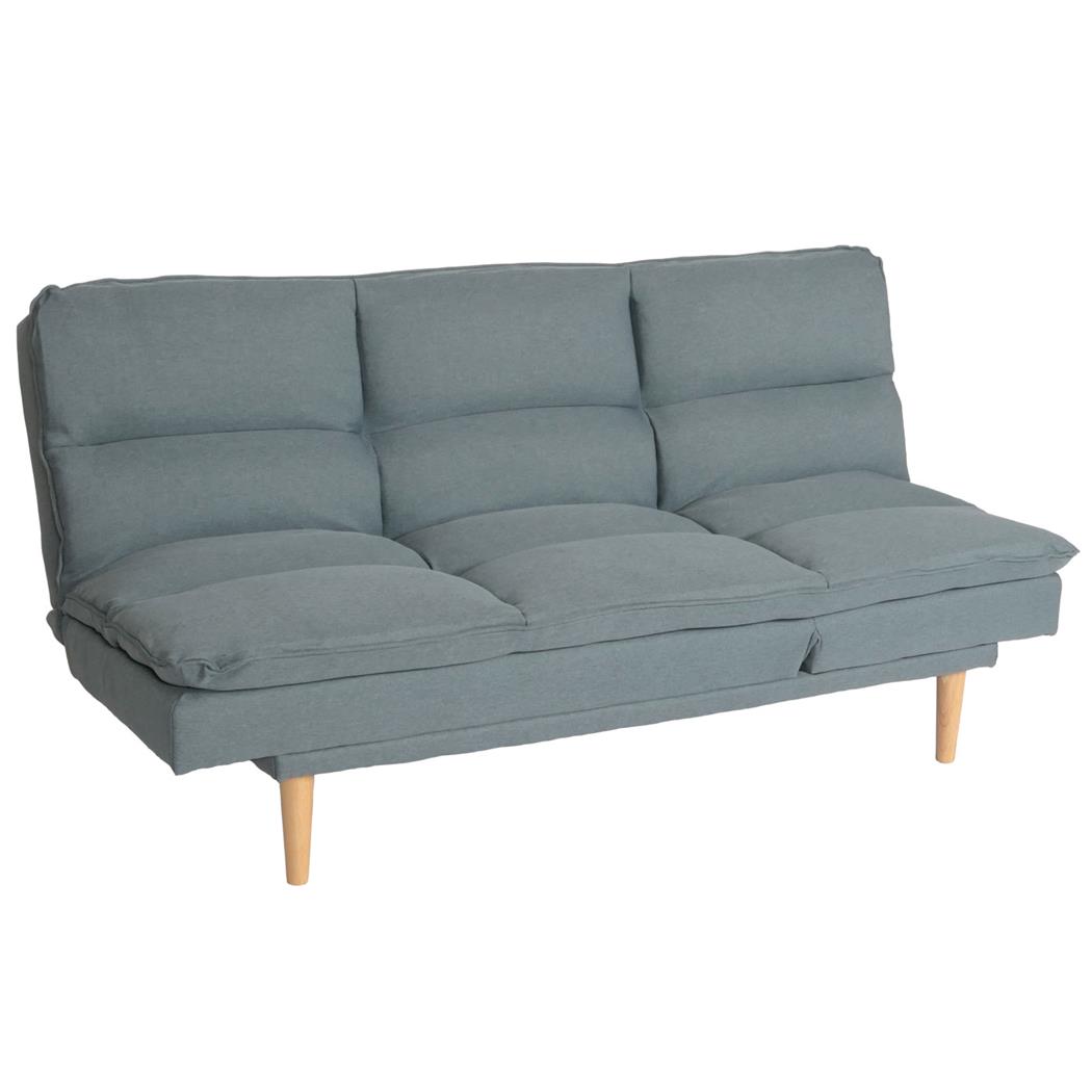 Schlafsofa MENDIX, 3-Sitzer, bequem gepolstert, verstellbare Rückenlehne, Stoffbezug, Farbe Blaugrau