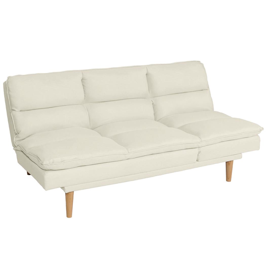 Schlafsofa MENDIX, 3-Sitzer, bequem gepolstert, verstellbare Rückenlehne, Stoffbezug, Farbe Creme