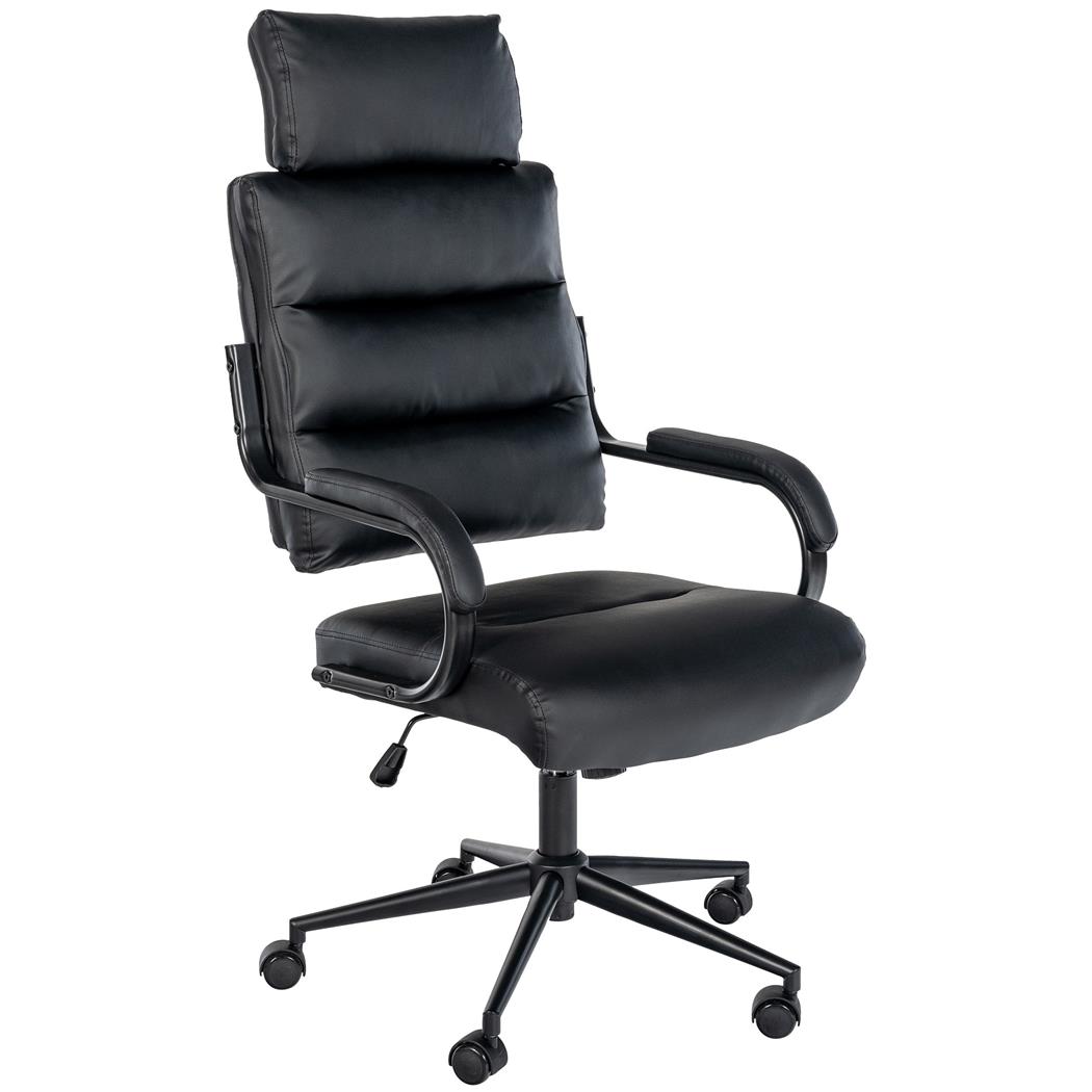 Chefsessel SALEM, elegantes modernes Design, robust und bequem, Kunstleder, Farbe Schwarz/ Schwarz