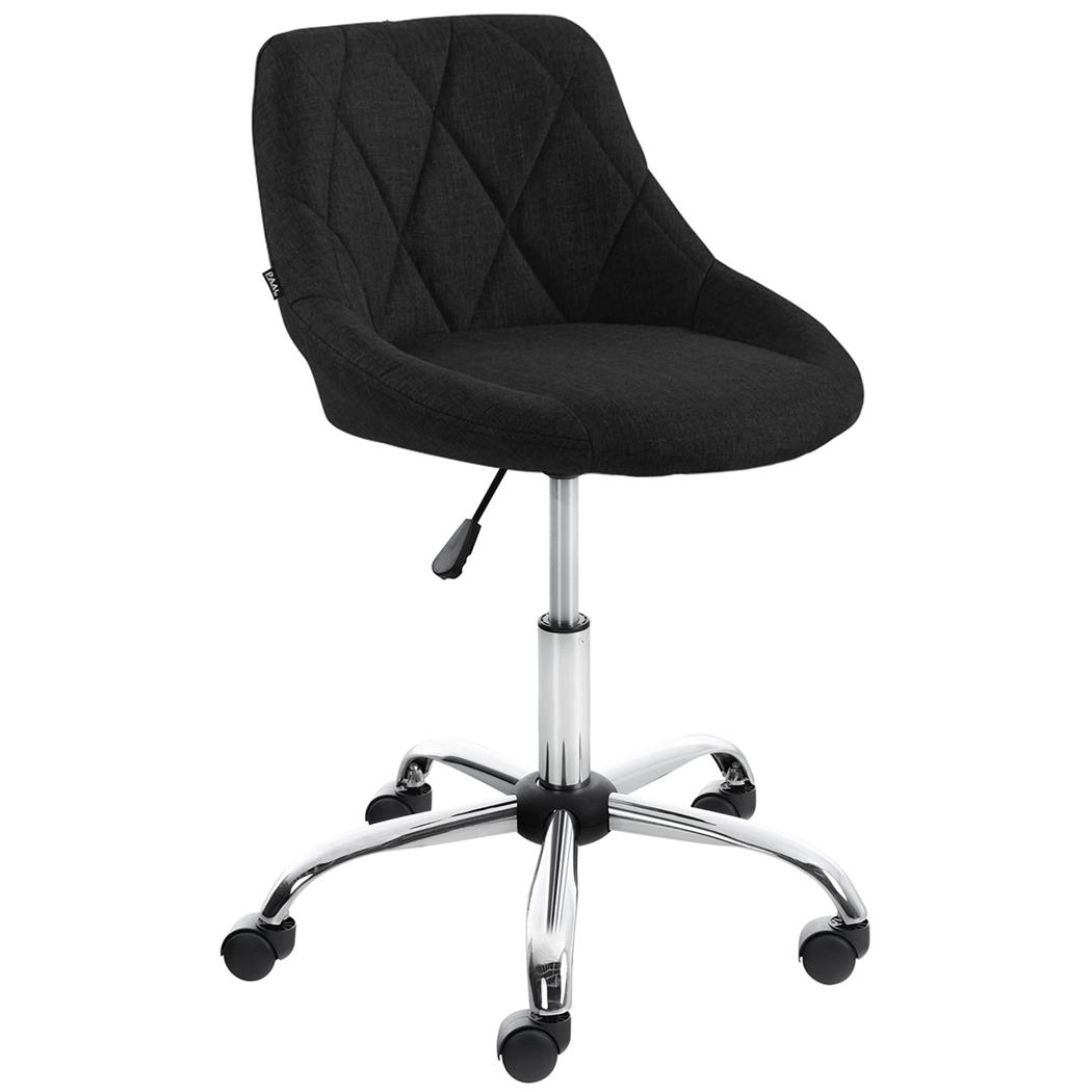 Arbeitshocker DOVER, Stoffpolsterung mit Ziernähten, Farbe Schwarz
