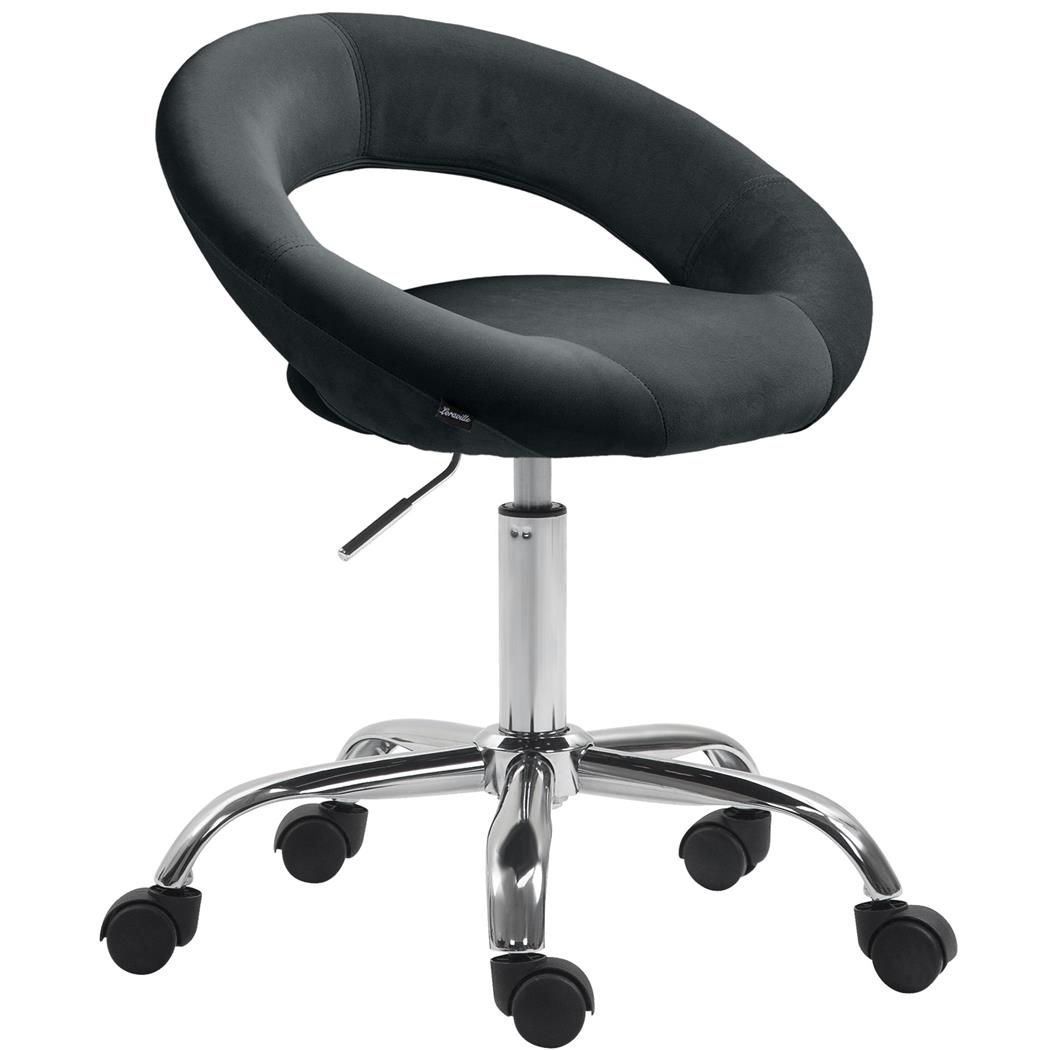 Bürostuhl AMANDA, praktisch und modern, elegantes Design, Samtbezug, Farbe Schwarz