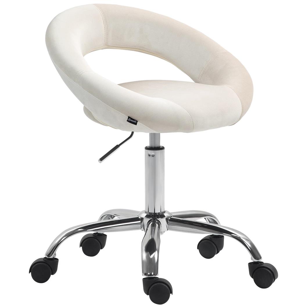 Bürostuhl AMANDA, praktisch und modern, elegantes Design, Samtbezug, Farbe Creme