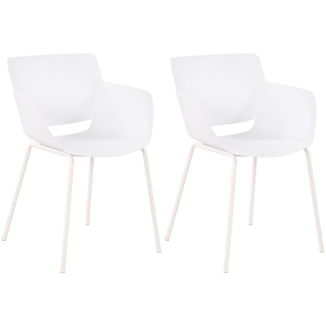 Im 2er Set: Besucherstuhl RIKO, modernes Design, bequem und elegant, Kunststoff, Weiß