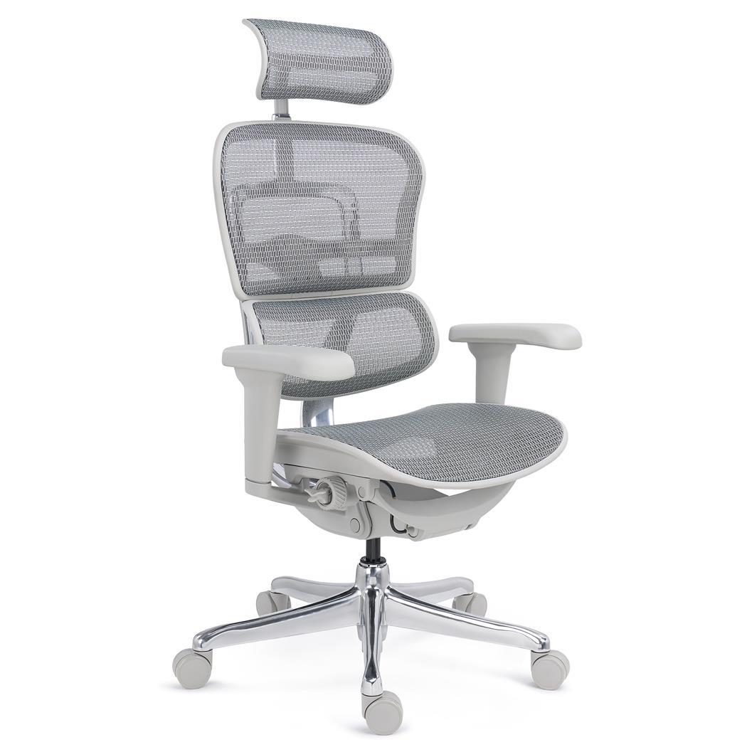 Ergonomischer Stuhl ERGOULTRA GREY, 100% verstellbar, höchste Funktionalität, ausgezeichnete Qualität, Netzstoff, Farbe Grau