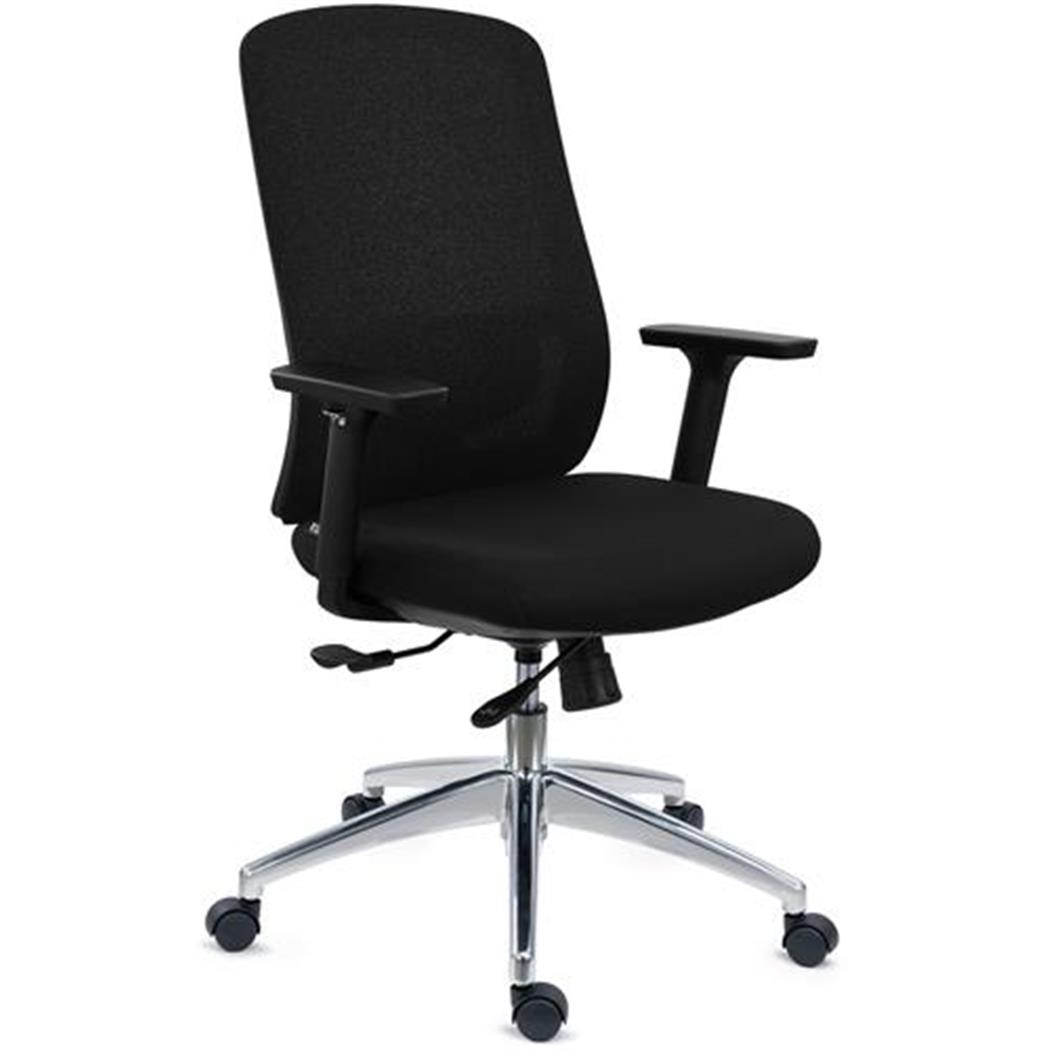 DEMO# Ergonomischer Bürostuhl ASTRA, tiefenverstellbare Sitzfläche, Synchron-Mechanik, 8h-Nutzung, Farbe Schwarz