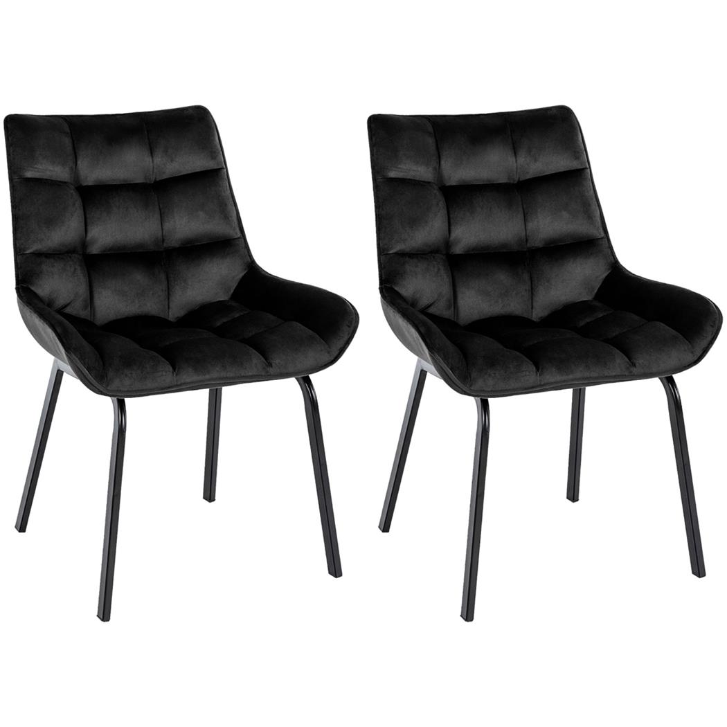 Im 2er Set: Besucherstuhl MAMBO, bequem gepolstert, schwarze Stuhlbeine, Samtbezug, Farbe Schwarz