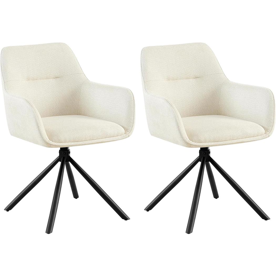 2er-Set Besucherstuhl COREY, drehbar, bequem und gepolstert, Stoff, Farbe Beige