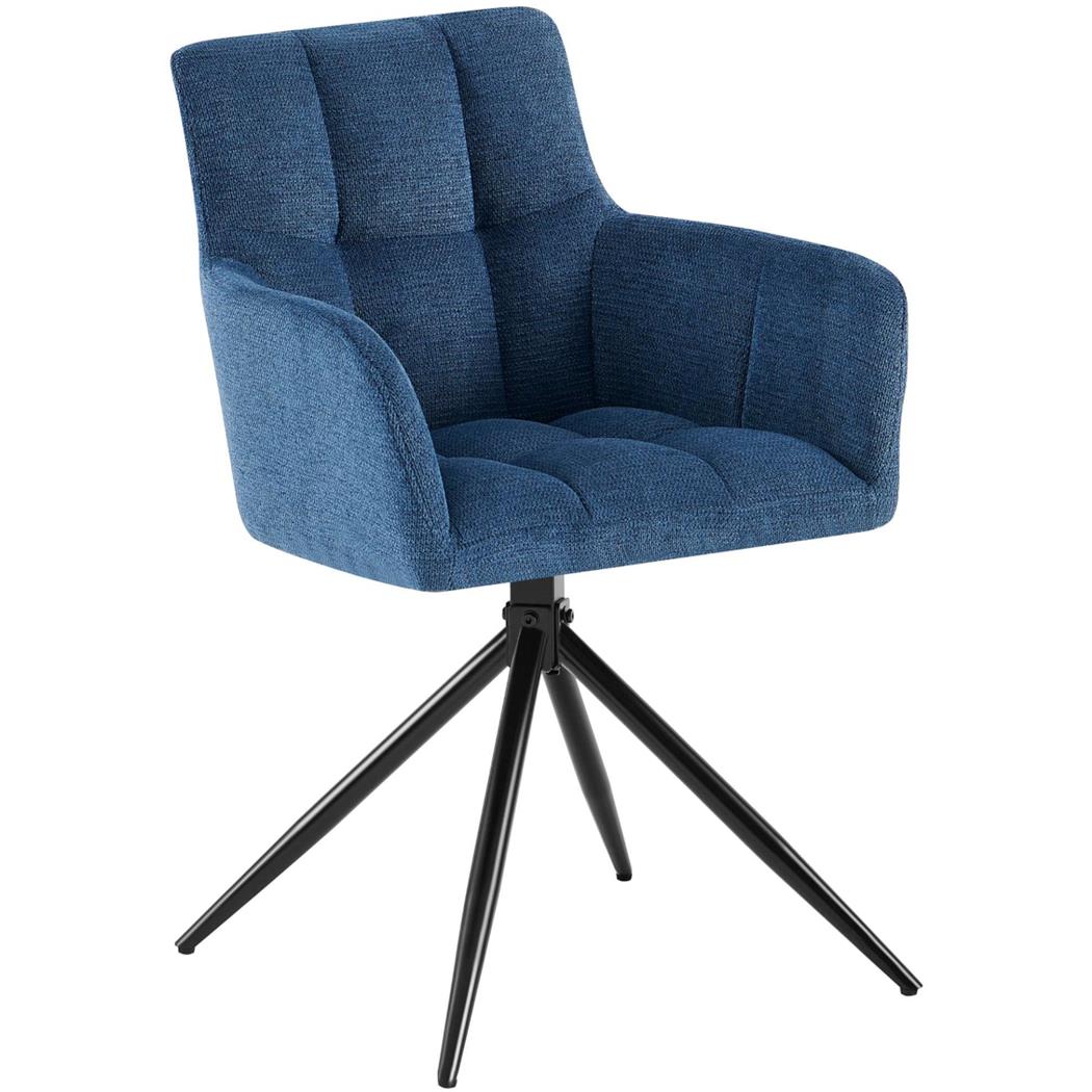 Besucherstuhl KEMP, Metallgestell, drehbar und komfortabel, Stoffbezug, Farbe Blau