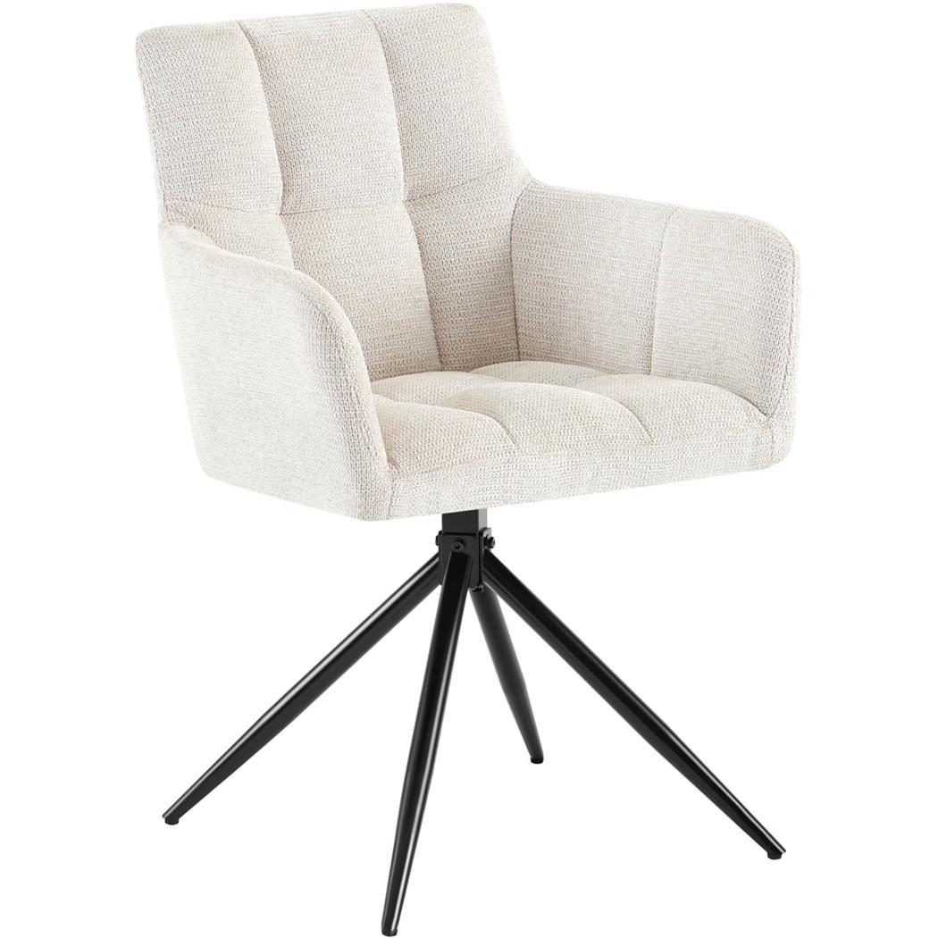 Besucherstuhl KEMP, Metallgestell, drehbar und komfortabel, Stoffbezug, Farbe Creme
