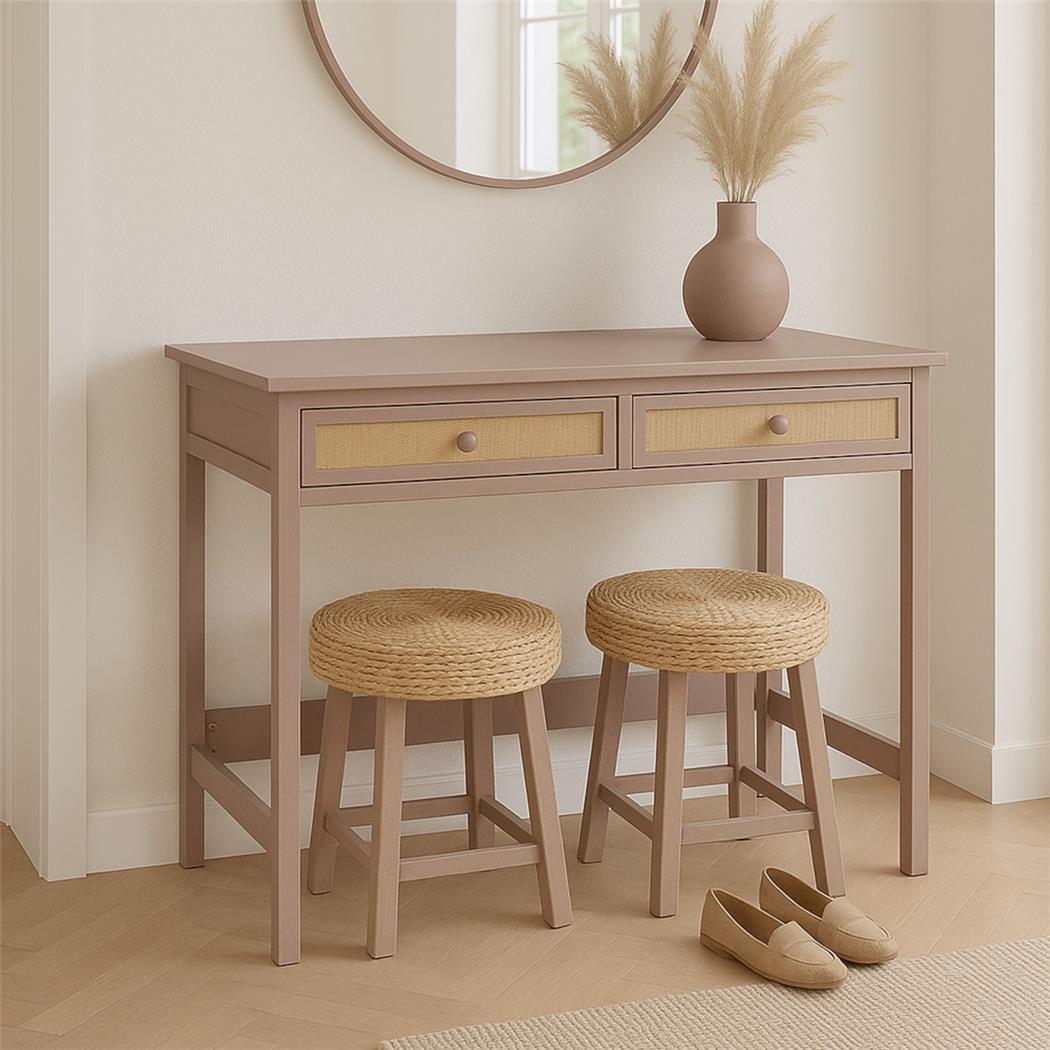 Schreibtisch ORBIT, Abmessungen 78x11 x60 cm, 2 praktische Schubladen, modernes Design, aus Holz, Farbe Taupe