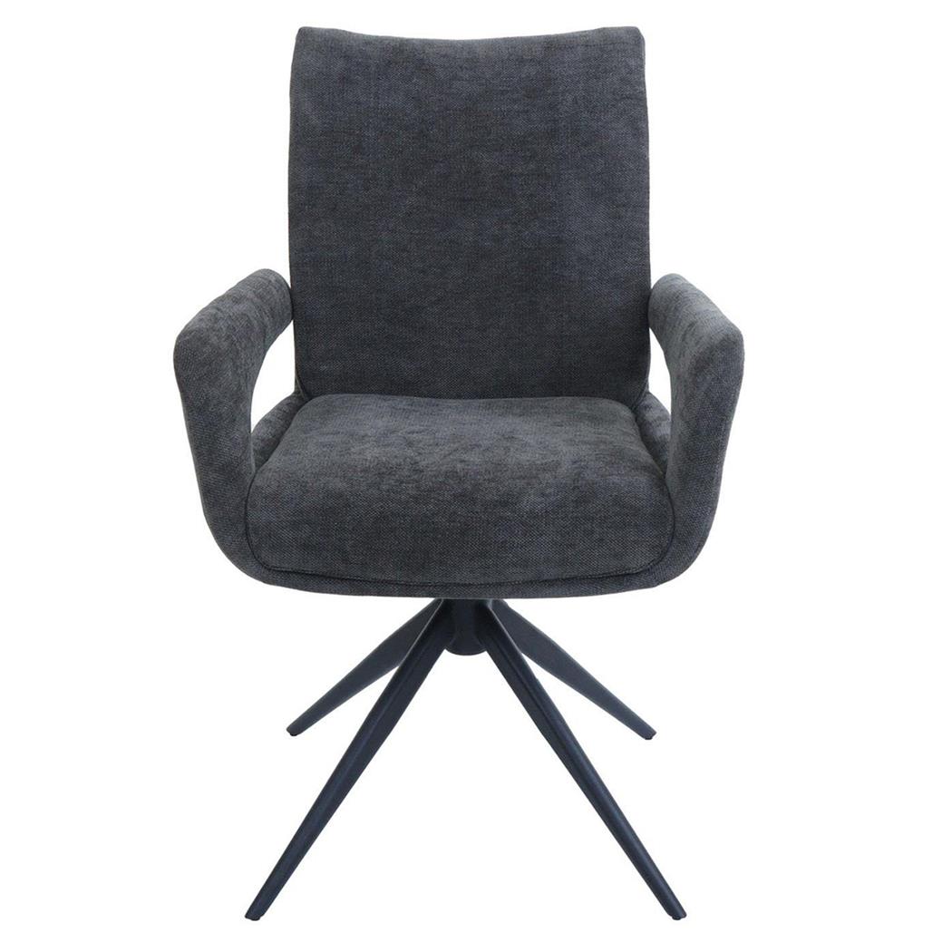 Besucherstuhl LELIA, drehbar, weich gepolstert, stillvolles Design, Stoff, Dunkelgrau
