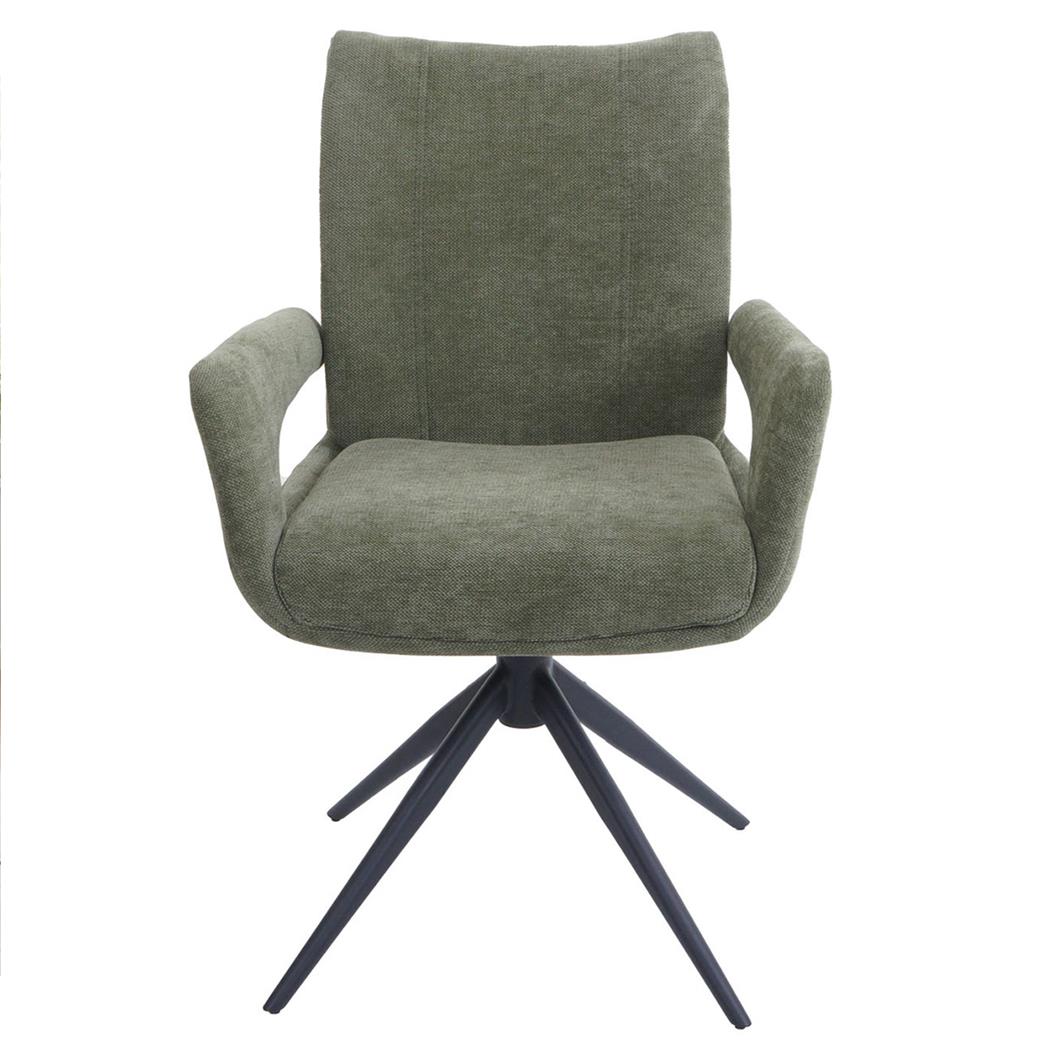 Besucherstuhl LELIA, drehbar, weich gepolstert, stillvolles Design, Stoff, Grün