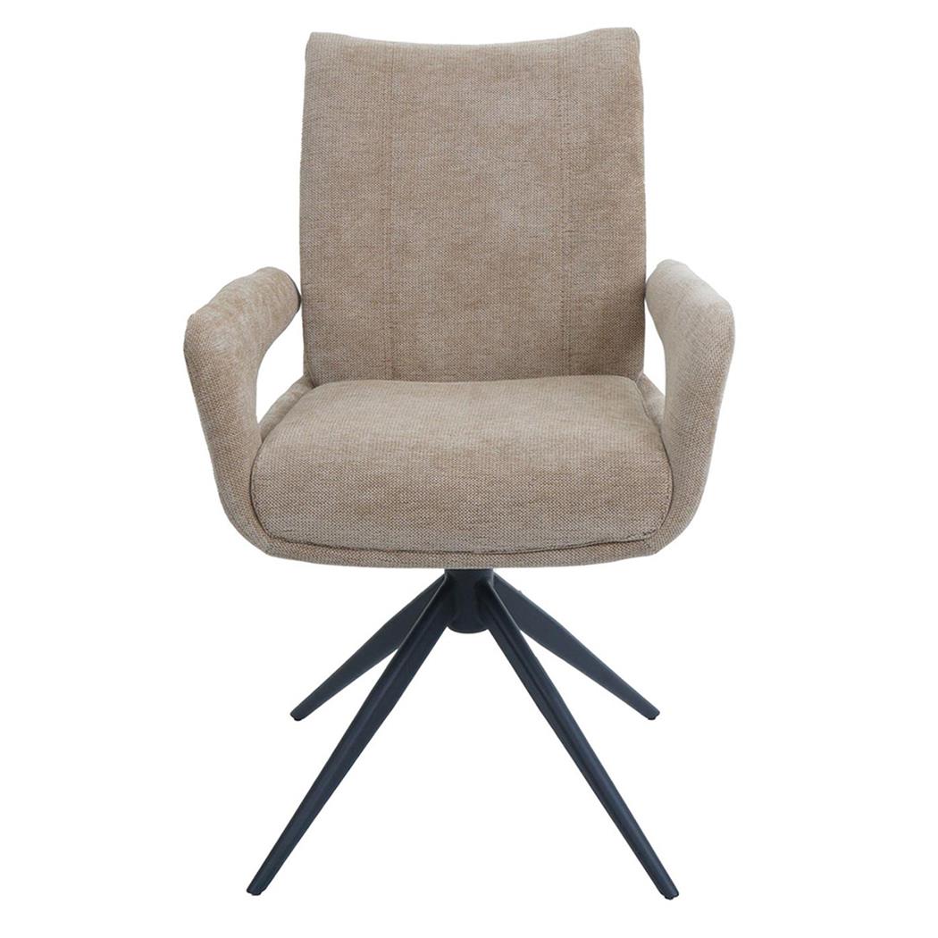 Besucherstuhl LELIA, drehbar, weich gepolstert, stillvolles Design, Stoff, Hellbraun