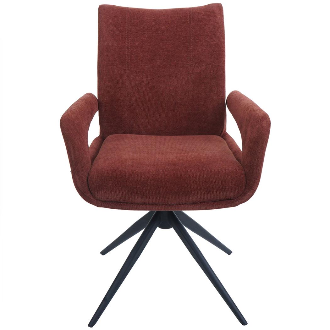 Besucherstuhl LELIA, drehbar, weich gepolstert, stillvolles Design, Stoff, Rotbraun