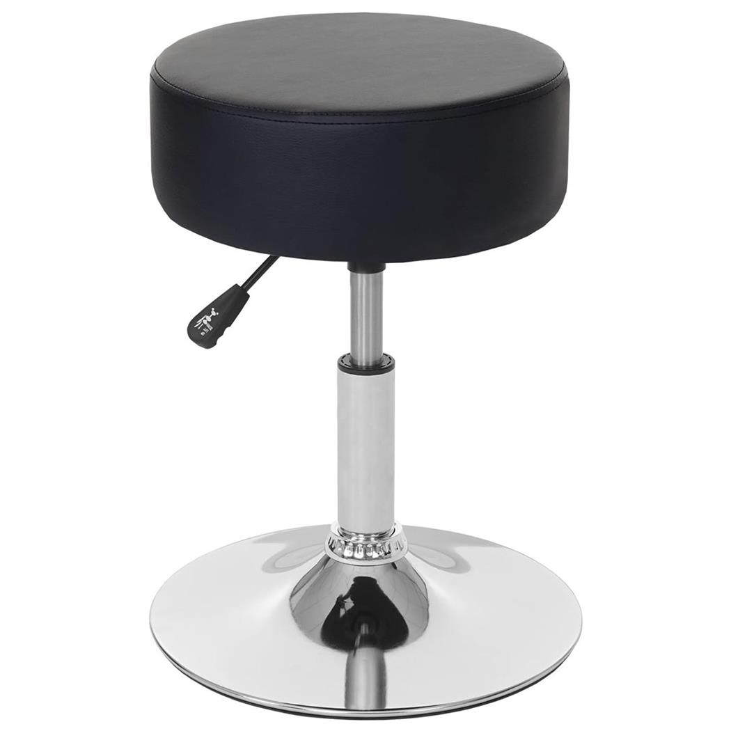 Arbeitshocker DANKO, 360º drehbar, höhenverstellbar, Polstersitz, Kunstleder, Farbe Schwarz
