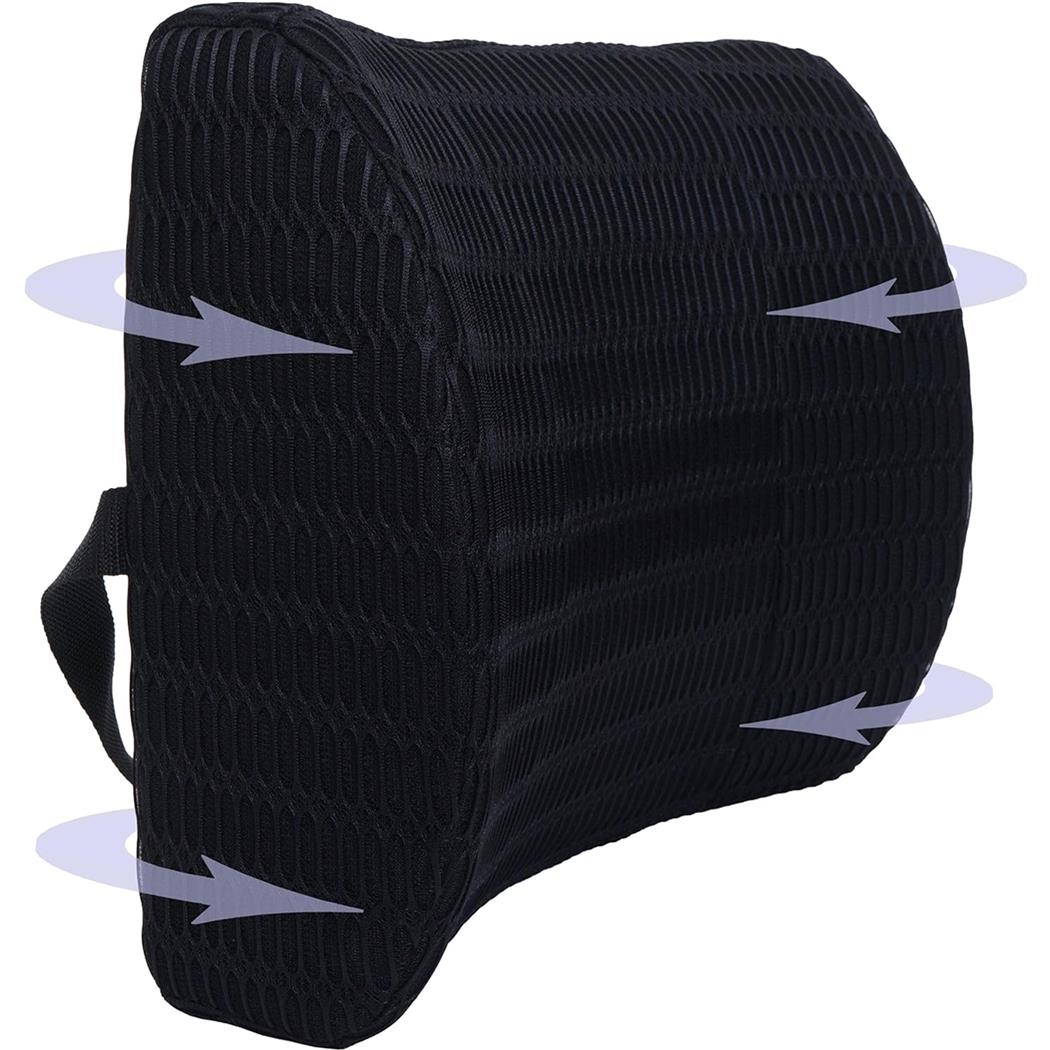 Lendenkissen DASTY, viskoelastischer Schaumstoff, mit Haltegurt, Farbe Schwarz