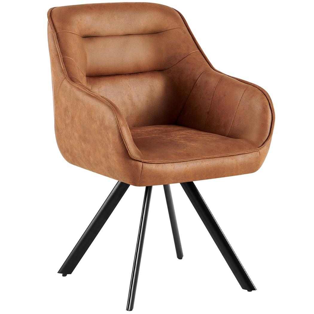 Besucherstuhl NISTAL, hoher Komfort, schwarzes Gestell, Kunstleder, Hellbraun