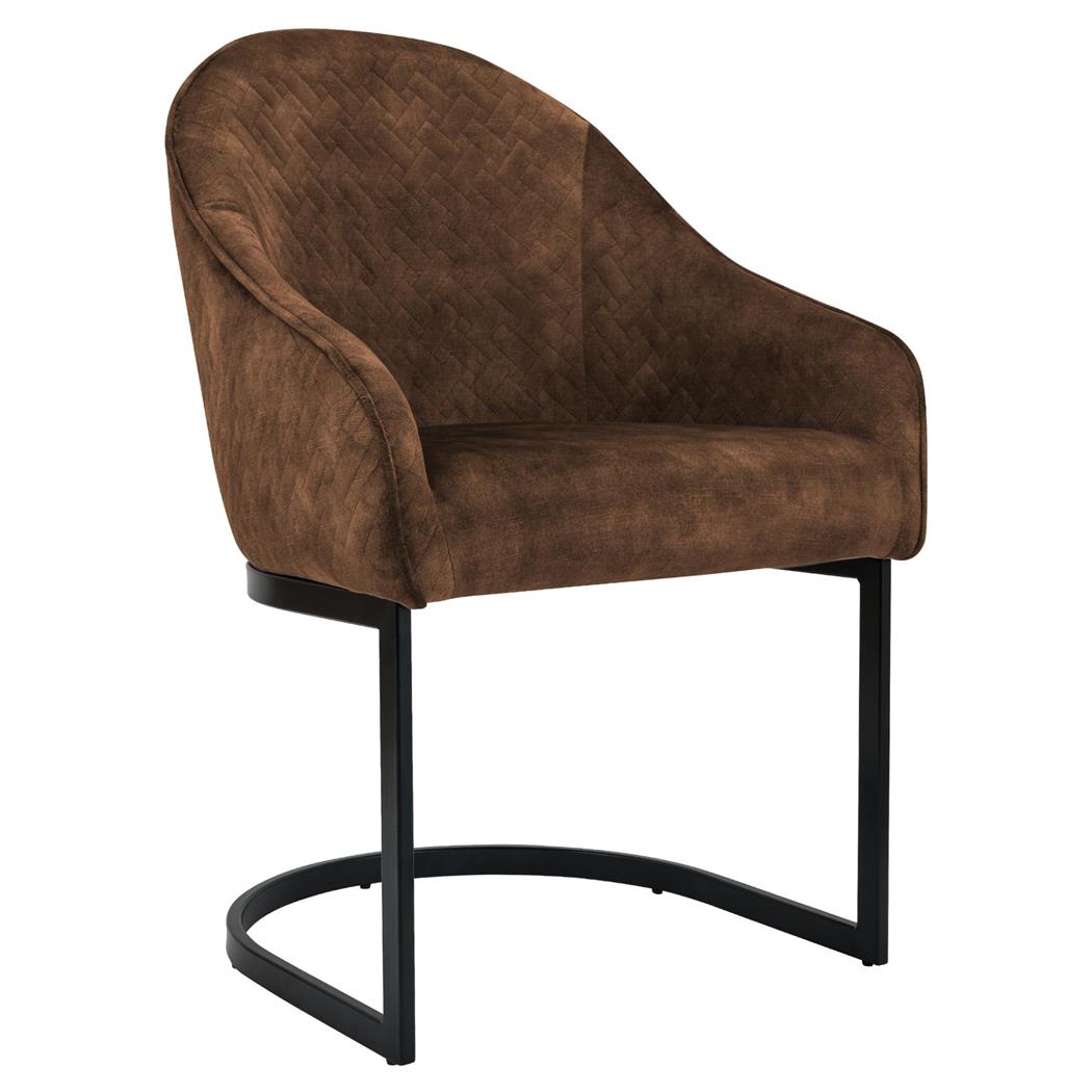 Besucherstuhl TIKA, modernes Design, Metallgestell, Samtbezug, Hellbraun 