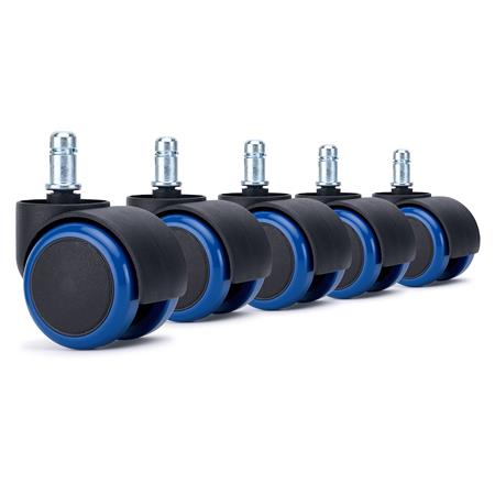 5er Set Rollen VELO, 11x50mm, extra für Hartboden, Farbe Blau