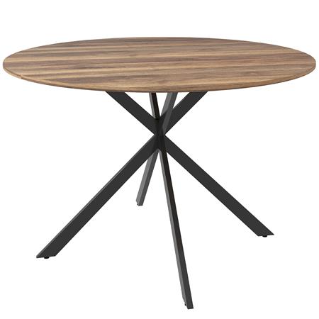 Konferenztisch VENUS mordernes, rundes Design, stabiles Stahlgestell, Durchmesser 120cm für 4 Personen, Farbe Dunkelbraun