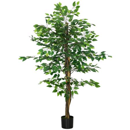 Büropflanze VIRA, künstlicher Ficus, Höhe 150cm, mit 882 Blättern in schwarzem Topf
