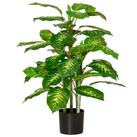 Büropflanze PIXO, Höhe 95cm, künstliche Aglaonema in schwarzem Topf