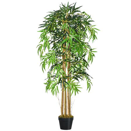 Büropflanze TIJUCA, künstlicher Bambus naturgetreu, Höhe 150cm, in schwarzem Topf