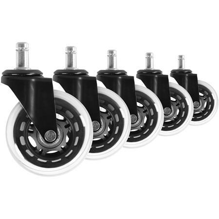 DEMO# Im 5er-Set: Hartbodenrollen ROLLER 1, 11x75mm, geräuschlos, maximale Widerstandsfähigkeit