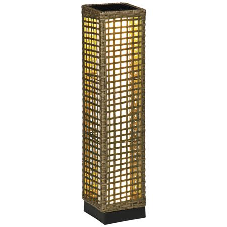 Bürolampe NEXO, Solarlampe mit Rattangeflecht, Höhe 69 cm, Farbe Braun