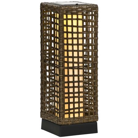 Bürolampe NEXO, Solarlampe mit Rattangeflecht, Höhe 46 cm, Farbe Braun