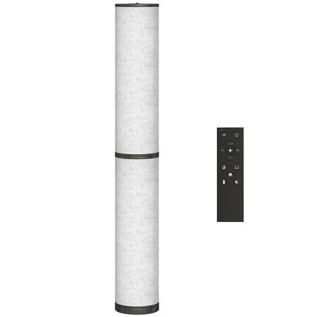 Büroleuchte ALTIA, Eleganter Leuchtzylinder im Ethno-Design, Höhe 135cm, Farbe Beige