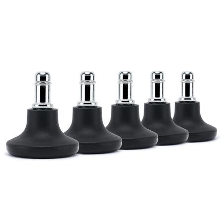 5er Set Bodengleiter H1 mit 11mm Stift, rutschfester Kunststoff, Farbe Schwarz
