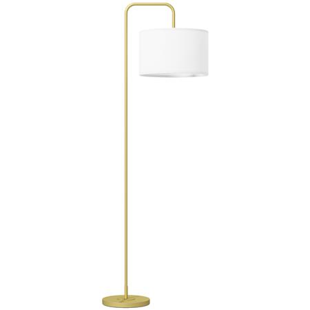 Bürostehlampe PRISMA, elegantes zeitloses Design, synthetisches Leinen, Metallgestell, Farbe Gold