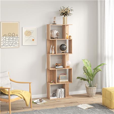Büroregal AMIX, moderner Stil, 60 x 24 x 184,5 cm, Eiche