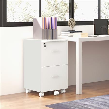 Aktenschrank TANIA, praktischer Rollcontainer, 43x45x72, Melaminholz, Farbe Weiß
